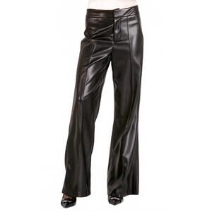 NEW ELAN high waisted leather pants in black
